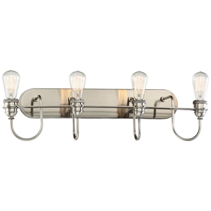 Minka Lavery Uptown Edison 4 Light 29 Inch Bathroom Vanity Light in Plated Pewter