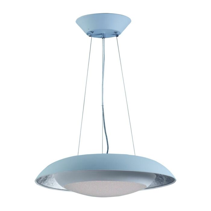 Maxim Lighting Iris 1 Light 1 Light Single Pendant in Silver Leaf / White