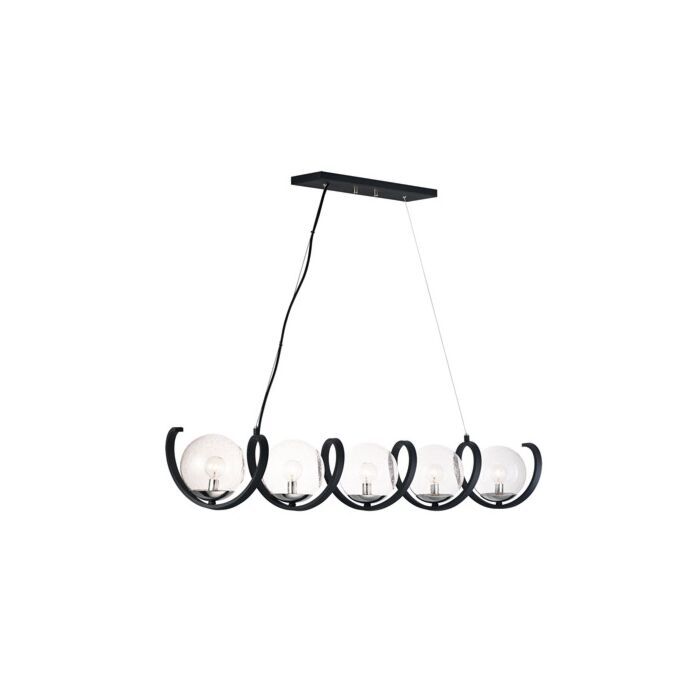 Maxim Lighting Curlicue 5 Light 5 Light Multi Light Pendant in Black / Polished Nickel