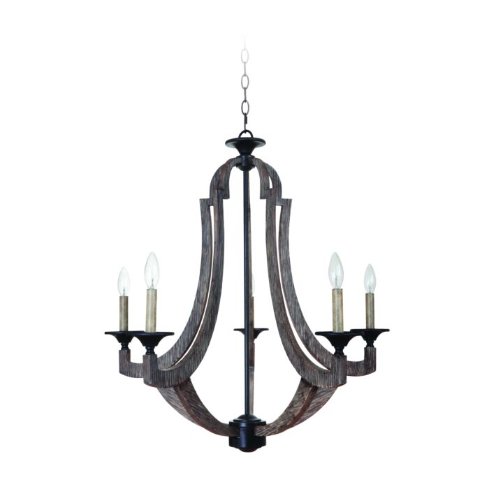 Craftmade Winton Rustic 5 Light Chandelier in Weathered Pine