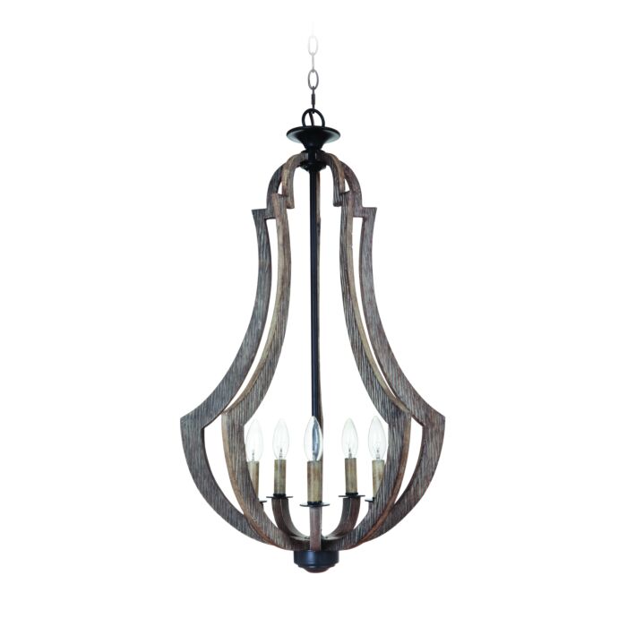 Craftmade Winton 5 Light Foyer Light in Weathered Pine