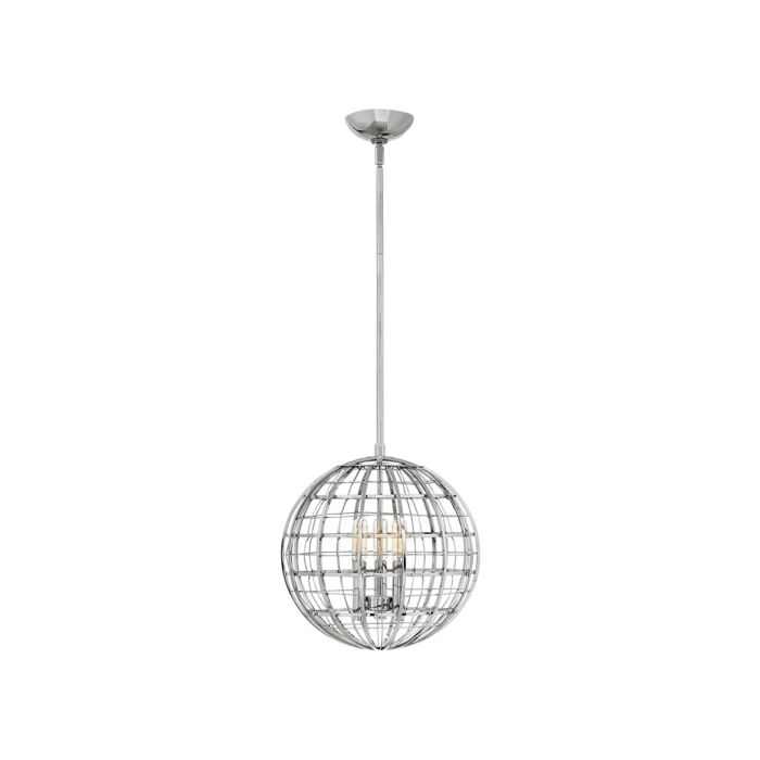 Hinkley Terra 3 Light Single Tier Pendant in Polished Nickel