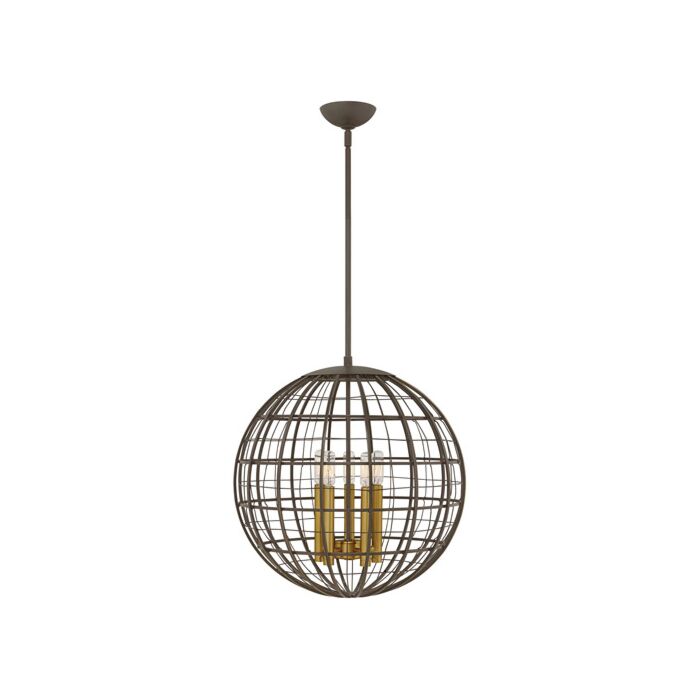 Hinkley Terra 5 Light Single Tier Pendant in Oiled Bronze