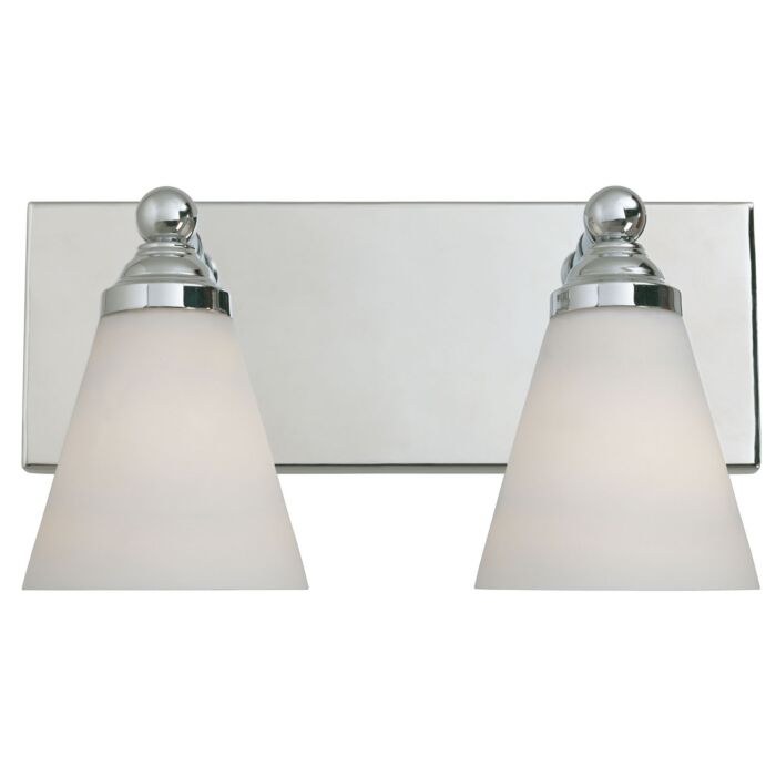 Hudson 2-Light Bathroom Vanity Light Bar in Chrome