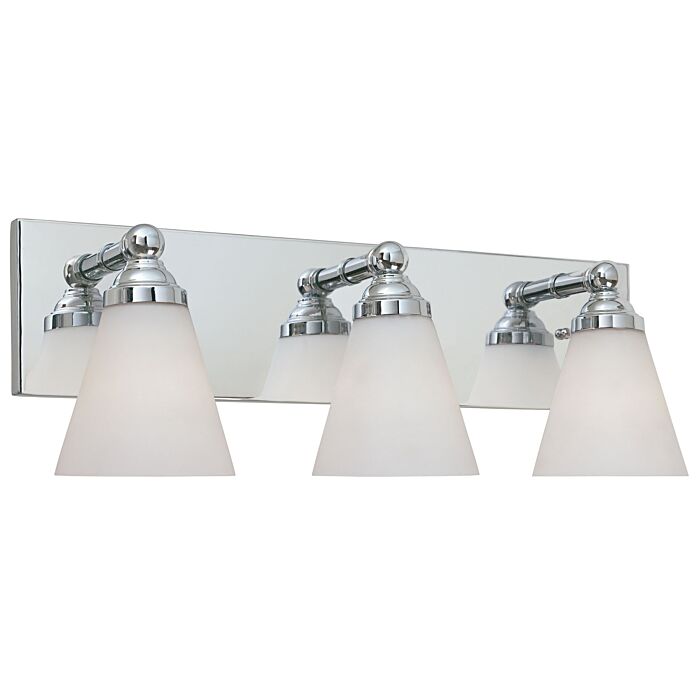 Hudson 3-Light Bathroom Vanity Light Bar in Chrome