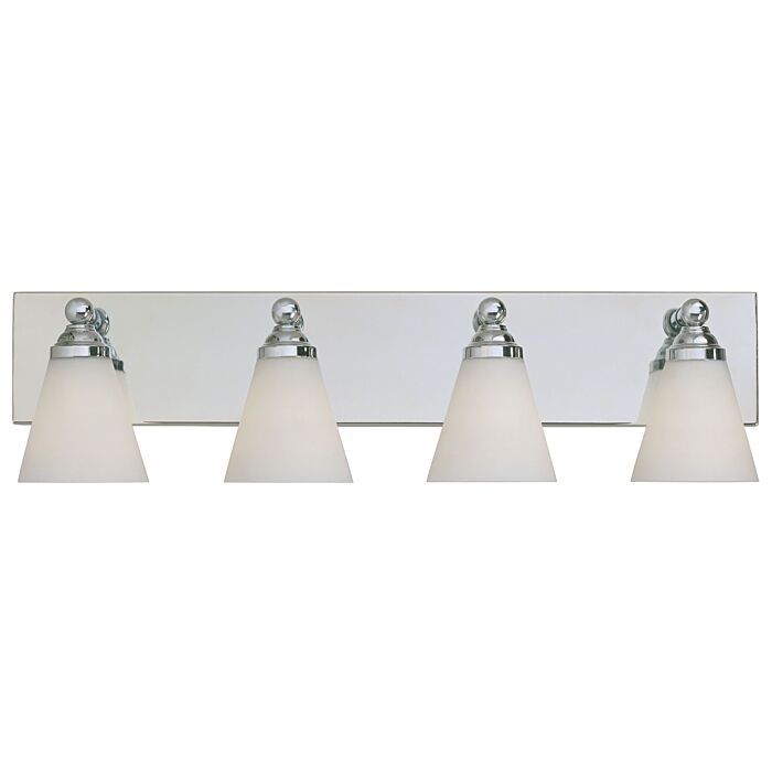 Hudson 4-Light Bathroom Vanity Light Bar in Chrome