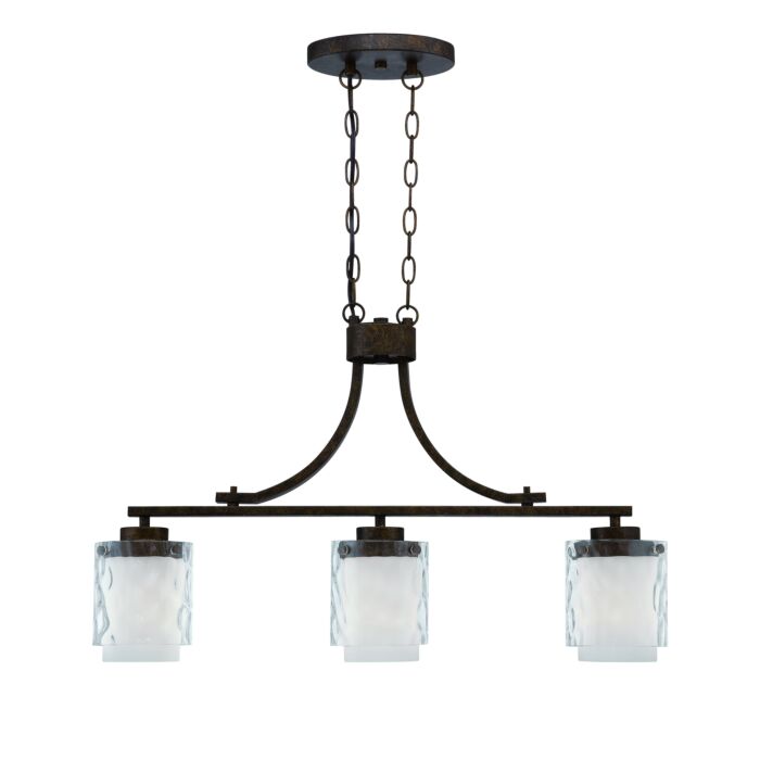 Craftmade Kenswick 3 Light Linear Chandelier in Peruvian Bronze