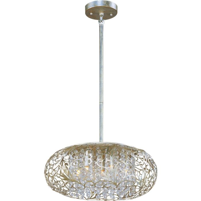 Arabesque 7-Light LED Pendant in Golden Silver
