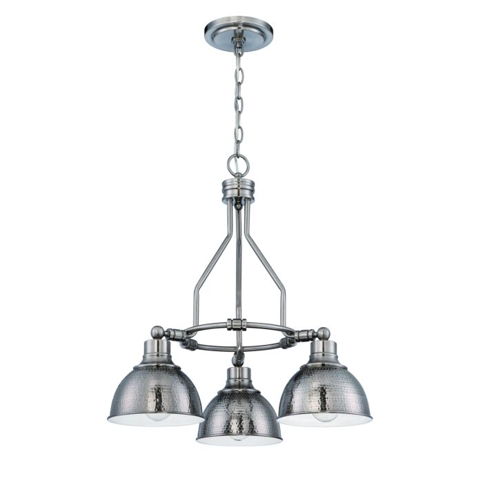 Craftmade Timarron 3 Light Transitional Chandelier in Antique Nickel