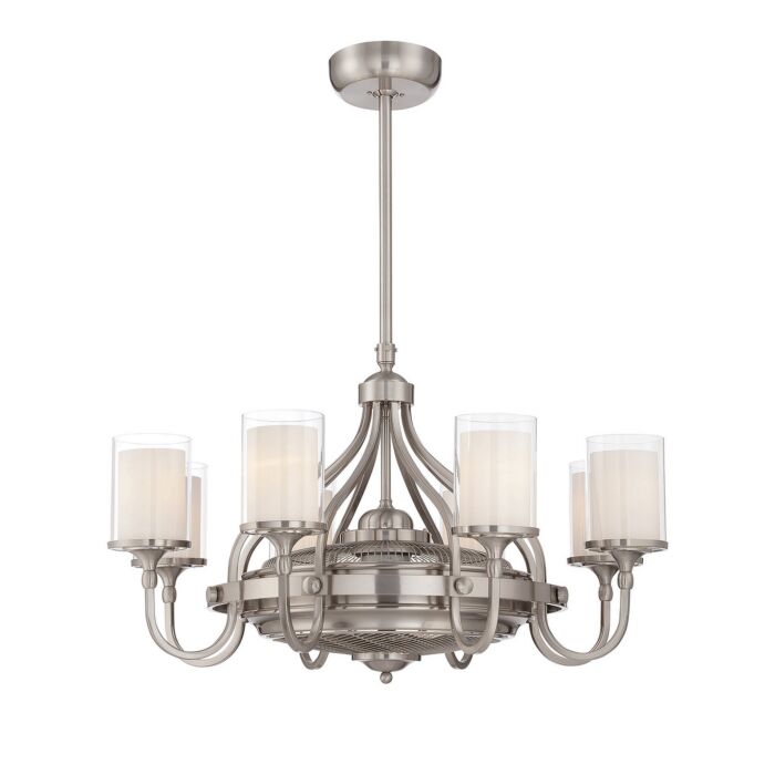 Savoy House Etesian 8 Light Fan D'Lier in Satin Nickel