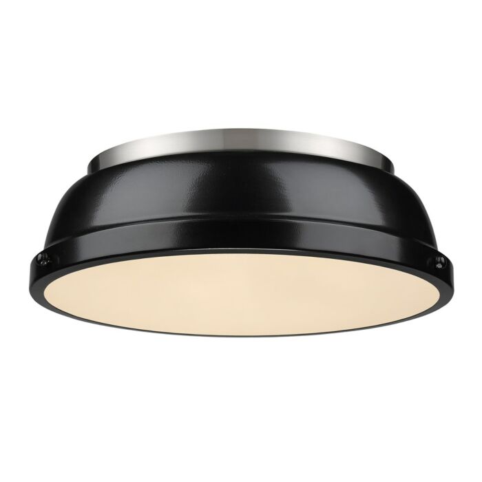 Golden Duncan 2 Light 14 Inch Ceiling Light in Pewter and Black
