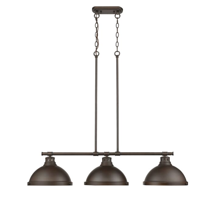 Golden Duncan 3 Light 9 Inch Pendant Light in Rubbed Bronze
