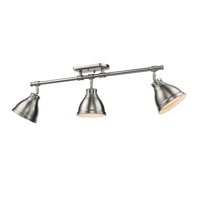 Golden Duncan 3 Light Track Light in Pewter