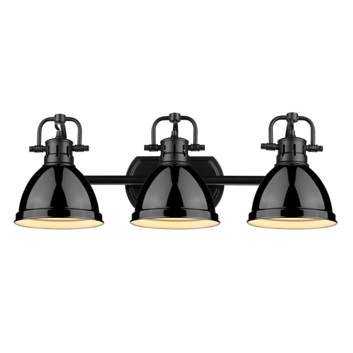 Golden Duncan 3 Light Bathroom Vanity Light in Black