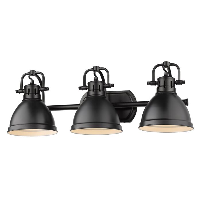Golden Duncan 3 Light Bathroom Vanity Light in Matte Black