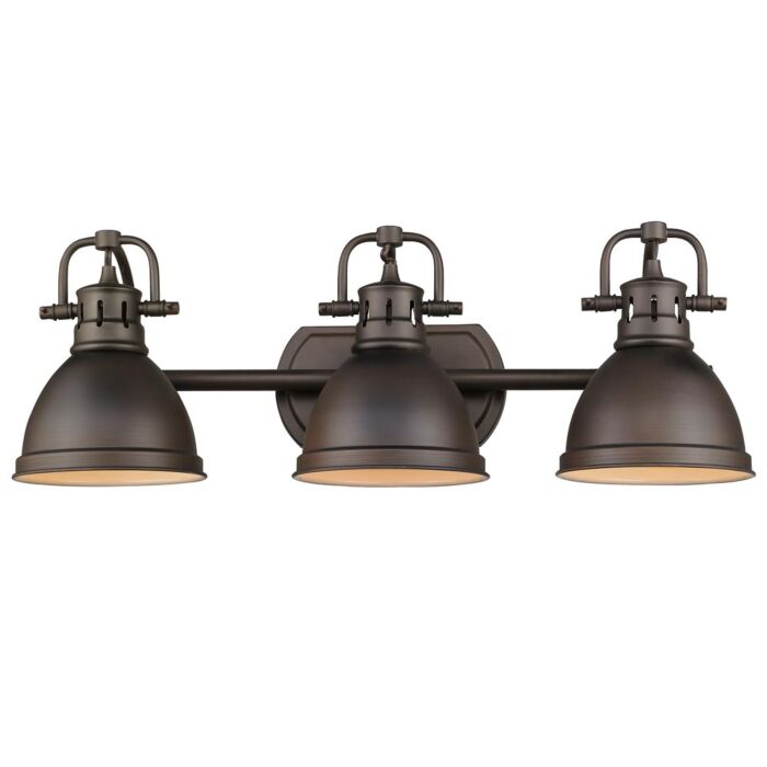 Golden Duncan 3 Light 25 Inch Bathroom Vanity Light in Rubbed Bronze