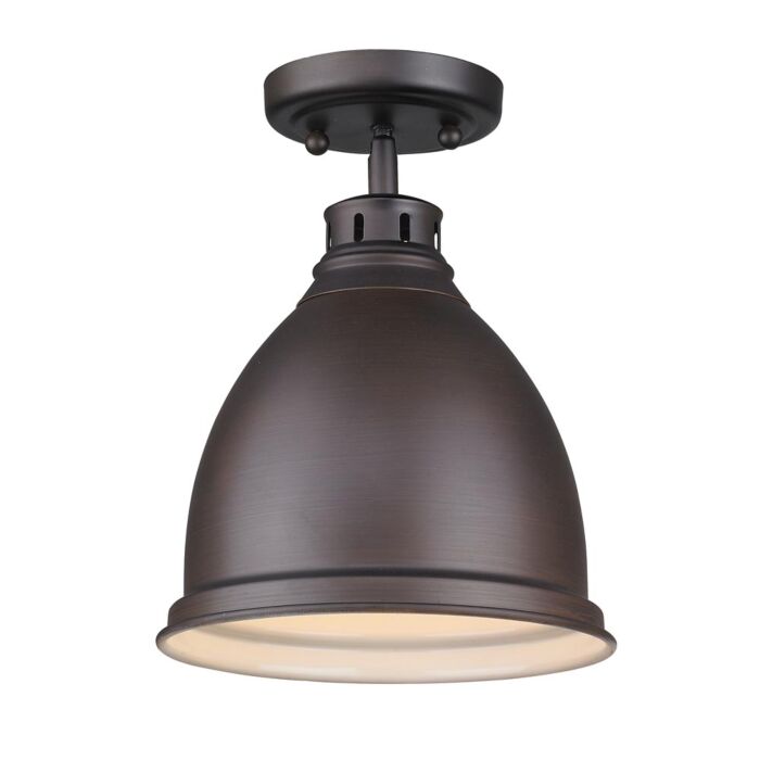 Golden Duncan 9 Inch Ceiling Light in Rubbed Bronze