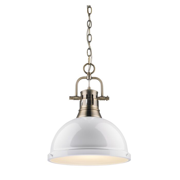 Golden Duncan 17 Inch Pendant Light in Aged Brass