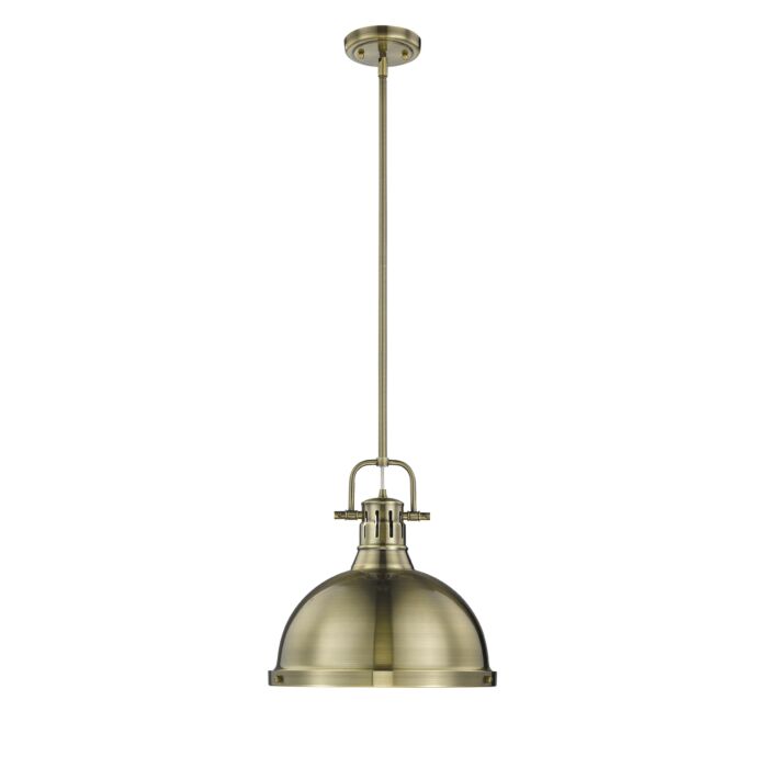 Golden Duncan 15 Inch Pendant Light in Aged Brass