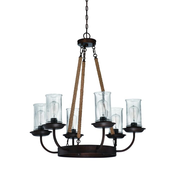 Craftmade Thornton 6 Light Transitional Chandelier in Aged Bronze Brushed