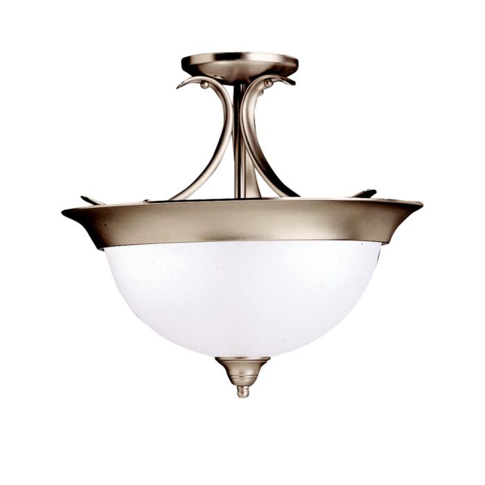 Kichler Dover 3 Light Semi Flush in Brushed Nickel