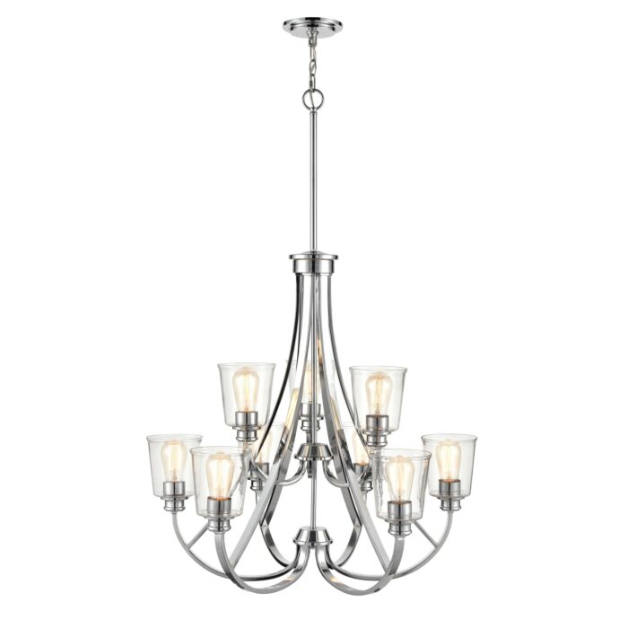 Millennium Forsyth 9 Light Transitional Chandelier in Chrome