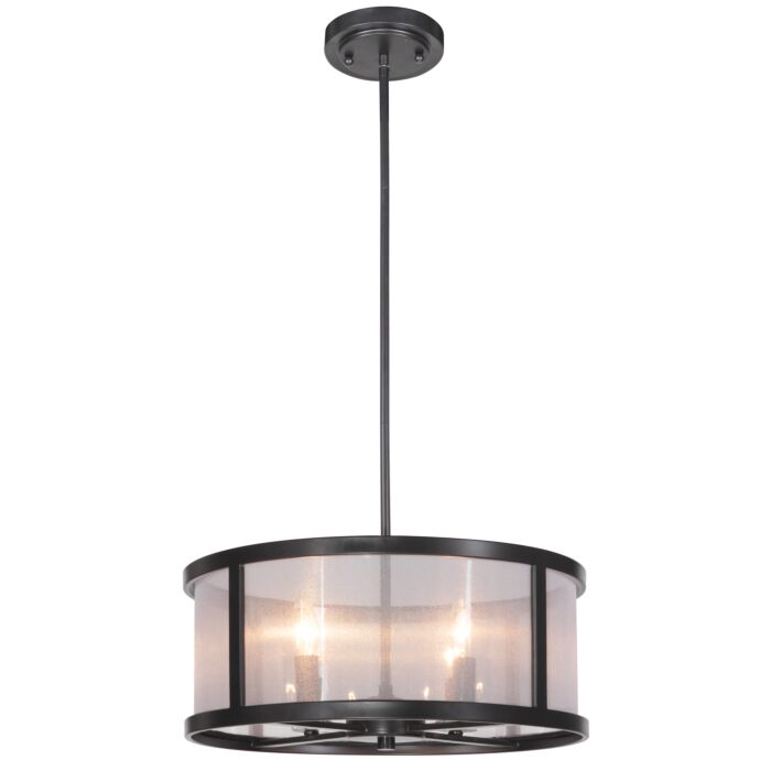 Craftmade Danbury 4 Light 18 Inch Pendant Light in Matte Black