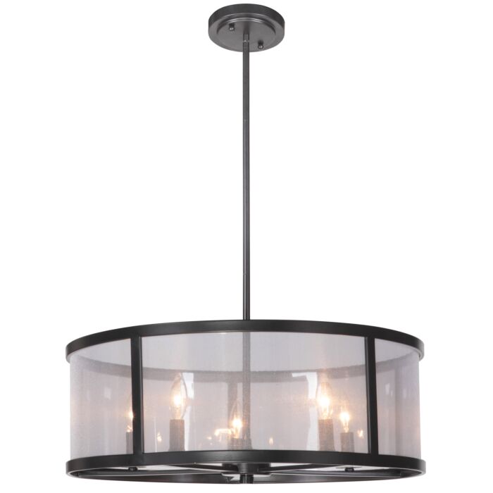 Craftmade Danbury 5 Light 25 Inch Pendant Light in Matte Black