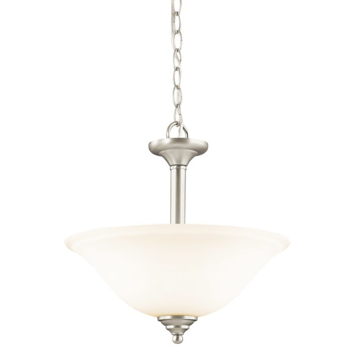 Kichler Wynberg 2 Light 15 Inch Inverted Pendant/Semi Flush in Brushed Nickel