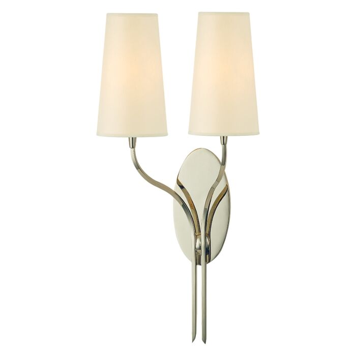 Hudson Valley Rutland 2 Light 25 Inch Wall Sconce in Polished Nickel
