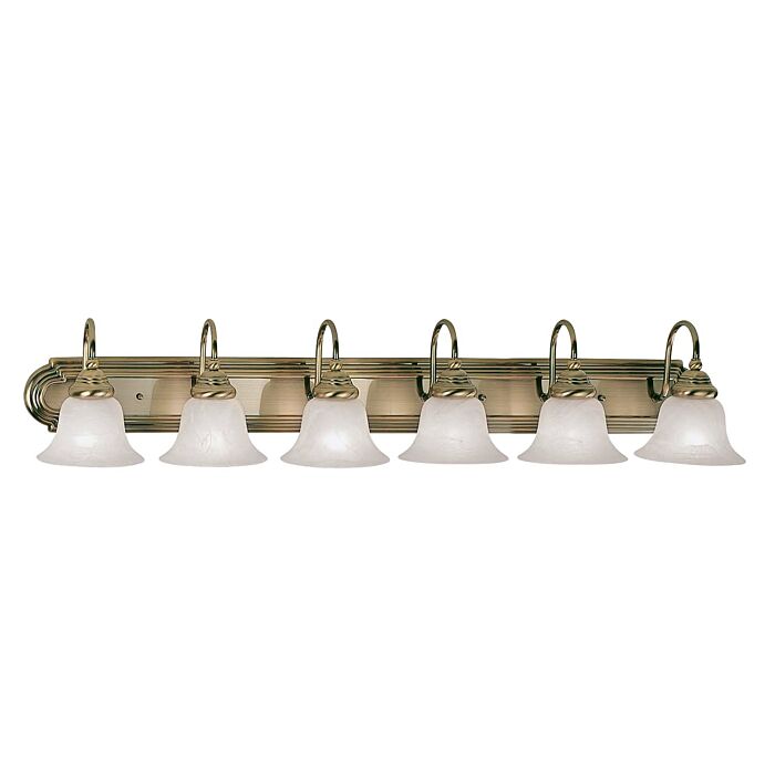 Belmont 6-Light Bathroom Vanity Light in Antique Brass