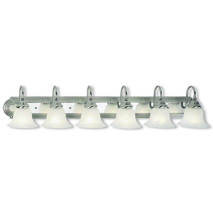 Belmont 6-Light Bathroom Vanity Light in Brushed Nickel & Polished Chrome