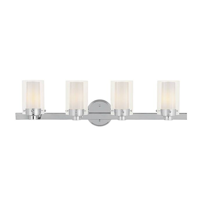 Manhattan 4-Light Bathroom Vanity Light in Polished Chrome