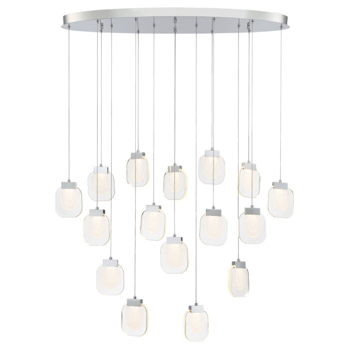 Eurofase Paget 16 Light Chandelier in Chrome
