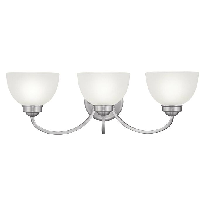 Somerset 3-Light Bathroom Vanity Light in Brushed Nickel