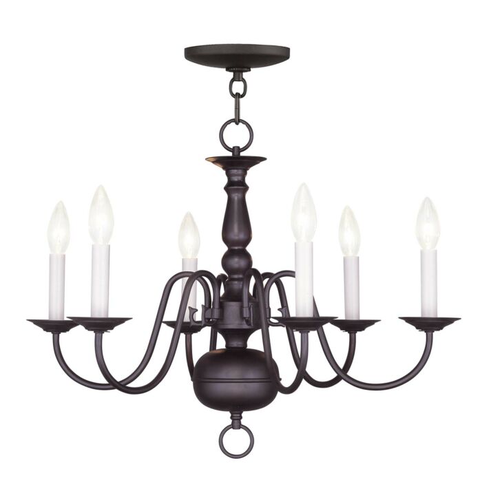 Williamsburgh 6-Light Chandelier in Bronze