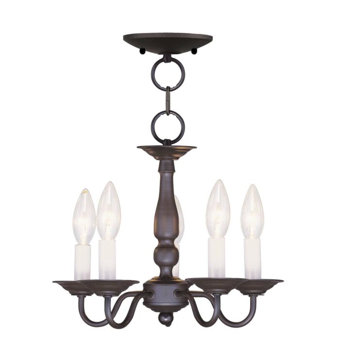 Williamsburgh 5-Light Mini Chandelier with Ceiling Mount in Bronze
