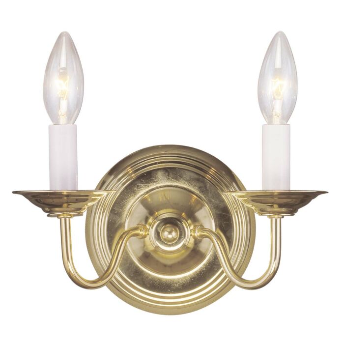 Williamsburgh 2-Light Wall Sconce in Polished Brass
