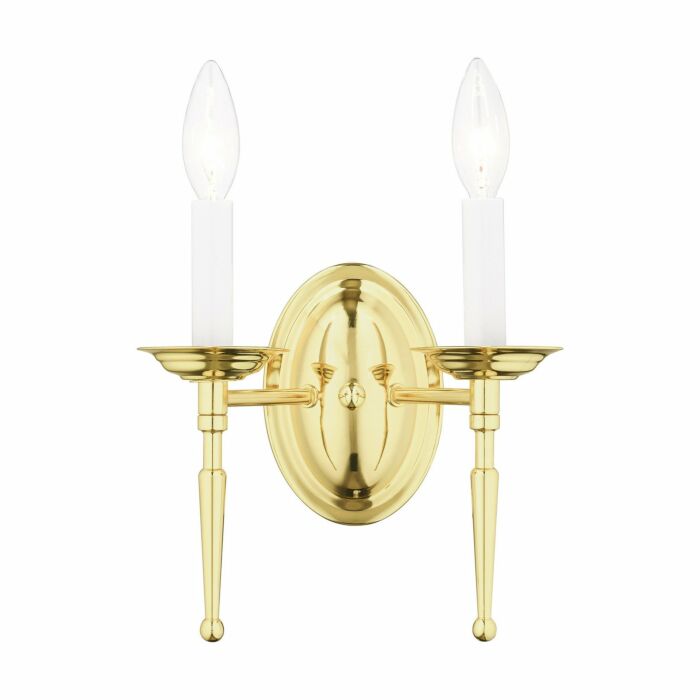 Williamsburgh 2-Light Wall Sconce in Polished Brass