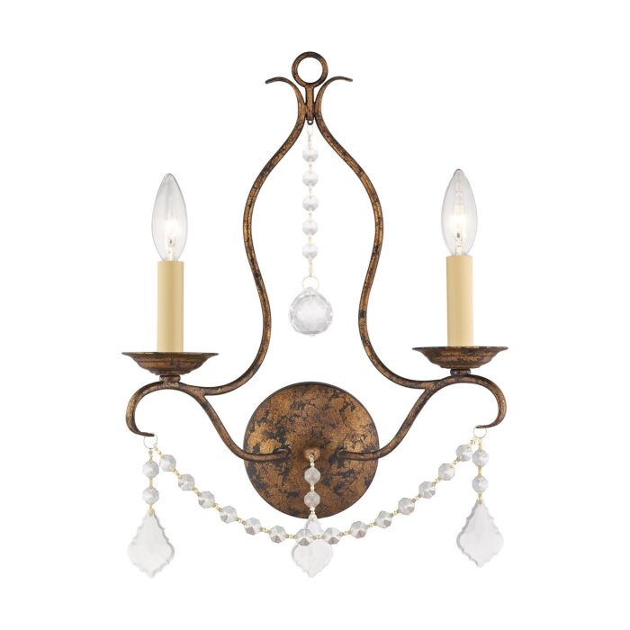 Chesterfield 2-Light Wall Sconce in Hand Applied Venetian Golden Bronze