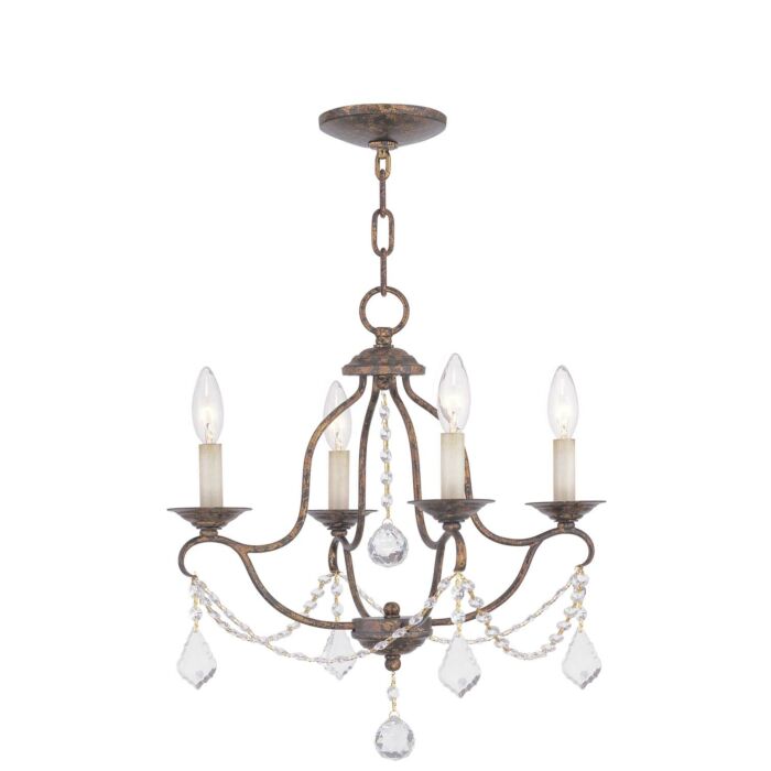 Chesterfield 4-Light Mini Chandelier in Hand Applied Venetian Golden Bronze
