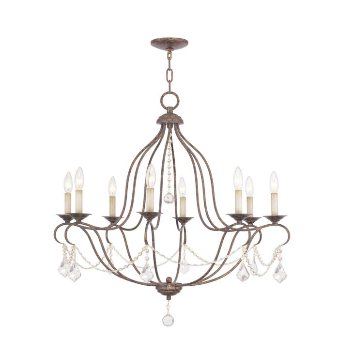 Chesterfield 8-Light Chandelier in Hand Applied Venetian Golden Bronze