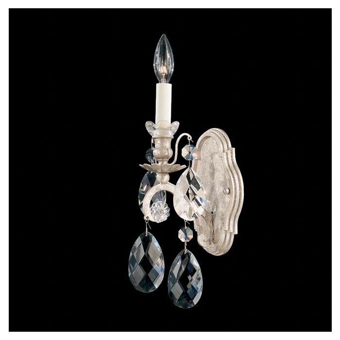 Schonbek Renaissance Wall Sconce in Antique Silver with Clear Heritage Crystals