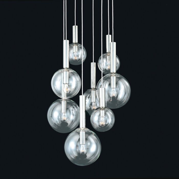 Sonneman Bubbles 8 Light Pendant in Polished Nickel