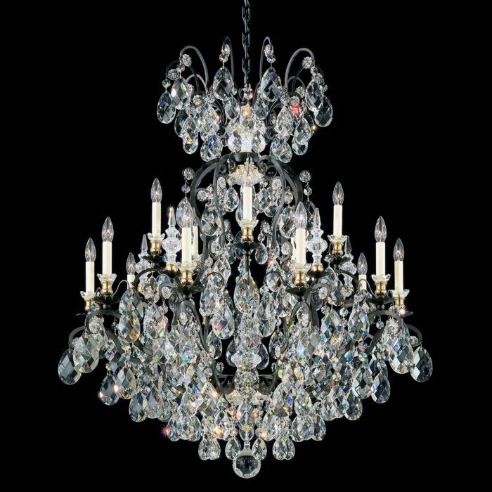 Schonbek Renaissance 15 Light Chandelier in Black with Clear Heritage Crystals