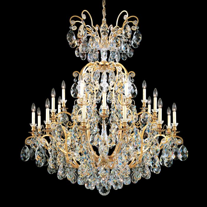 Schonbek Renaissance 24 Light Chandelier in Heirloom Gold with Clear Heritage Crystals