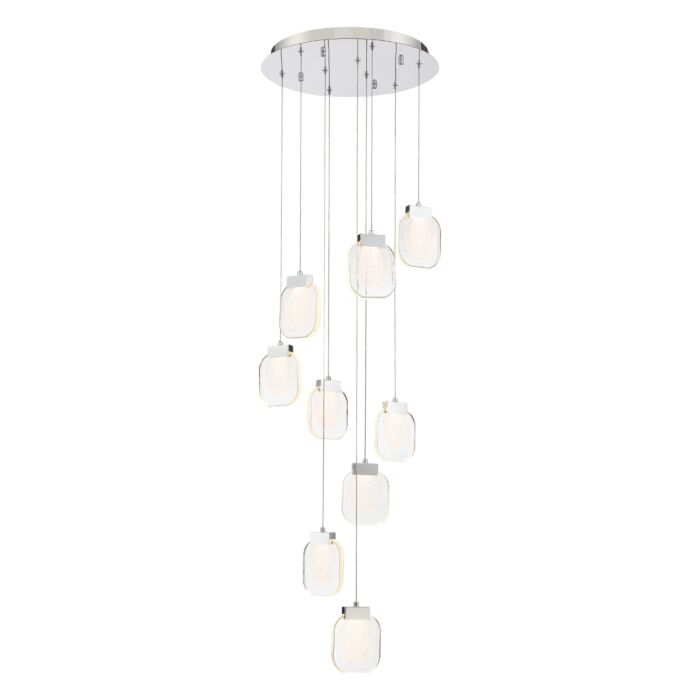 Eurofase Paget 9 Light Chandelier in Chrome