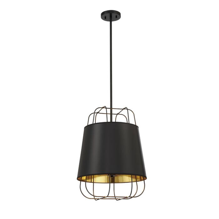 Eurofase Tura 3 Light Pendant in Black
