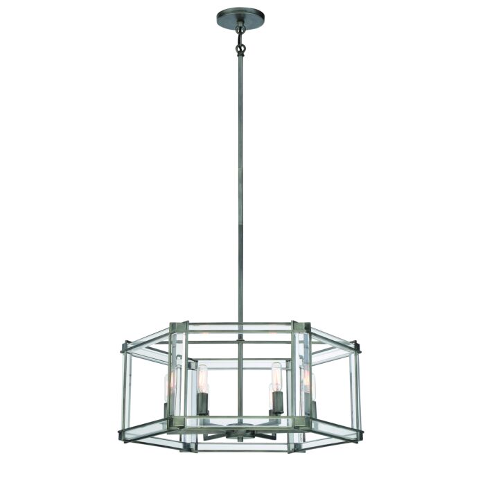 Minka Lavery 6 Light Pendant Light in Painted Antique Nickel