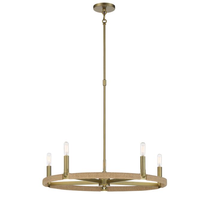 Minka Lavery 5 Light Transitional Chandelier in Soft Brass